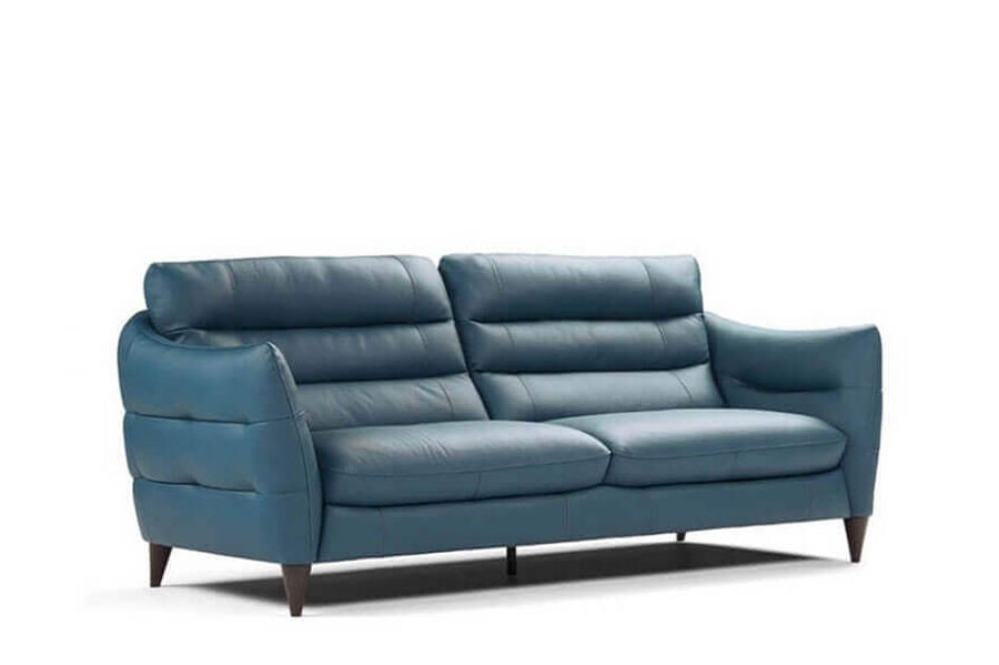 calia talia cabrini turqoisE leather sofa