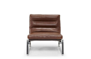 natuzzi italia cammeo occasional tan leather chair