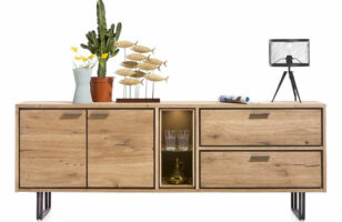 xooon denmark sideboard oak wood with metal feet