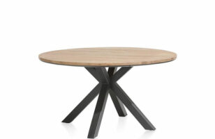 xooon ireland colombo round oak dining table with metal legs