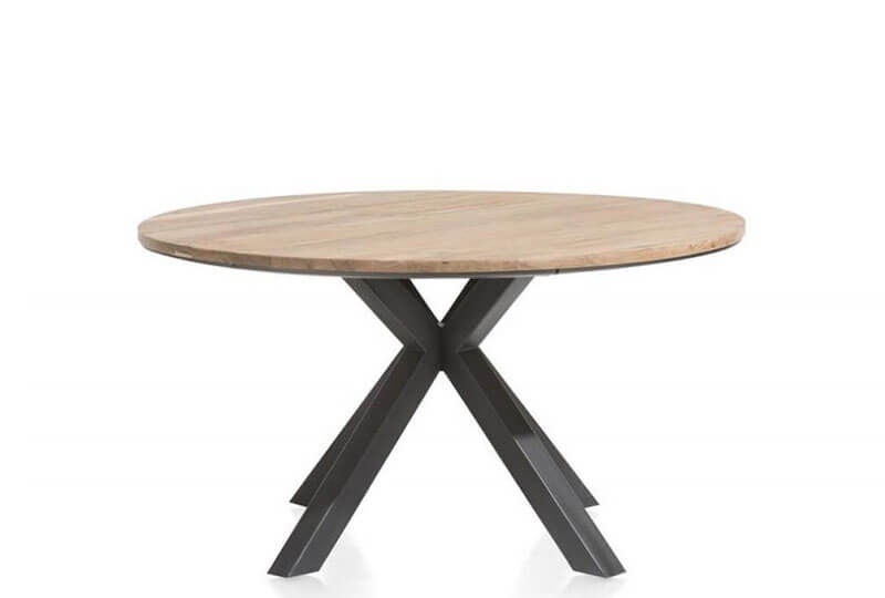 xooon ireland colombo round oak dining table with metal legs