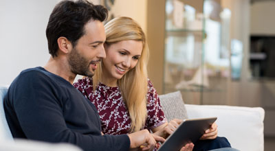 Couple browsing furniture