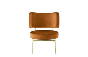 calligaris coco orange fabric accent chair