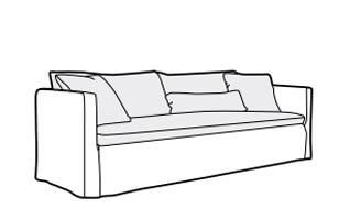 Lill 3 seater sofa loose