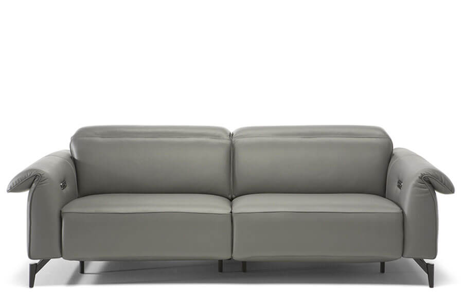 natuzzi c143 grey leather sofa