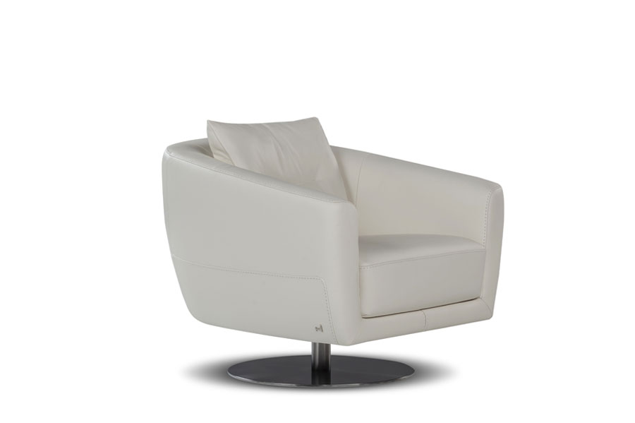 arianna grey leather swivel chair